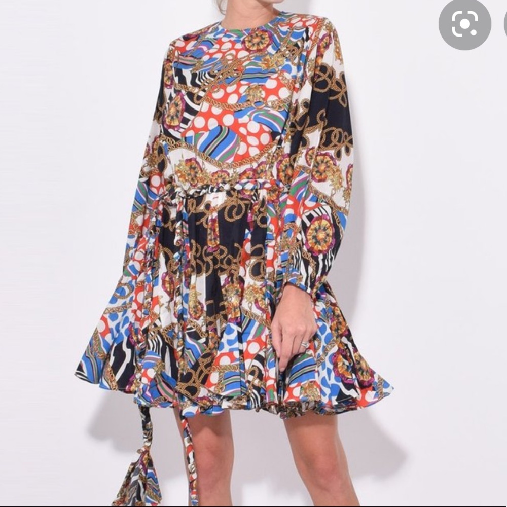 Rhode Multicolor Patterned Mini Dress - image 2